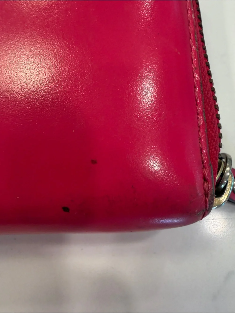 Kate Spade Hot Pink Leather Zip Wallet